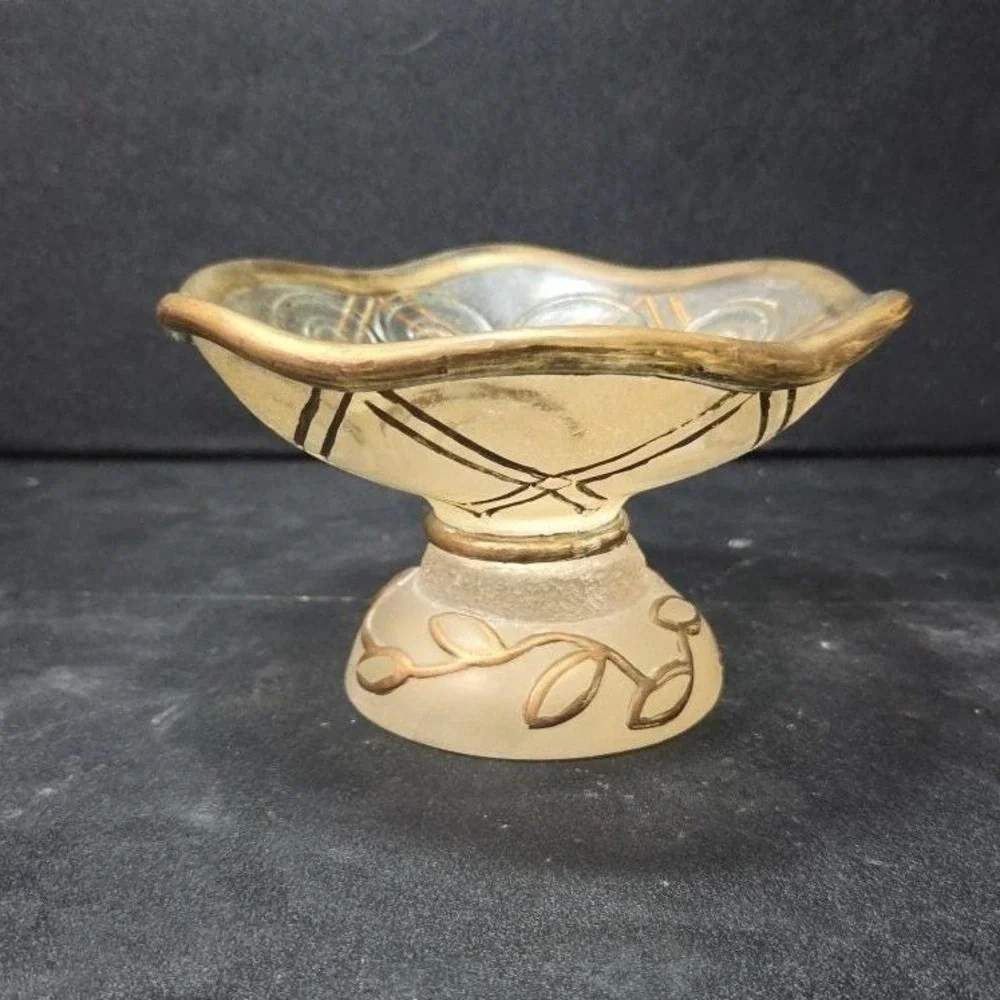 Wamsutta Resin Gold Accent Footed Bowl, Soap Or Trinket Dish,‎ Replacement Decor